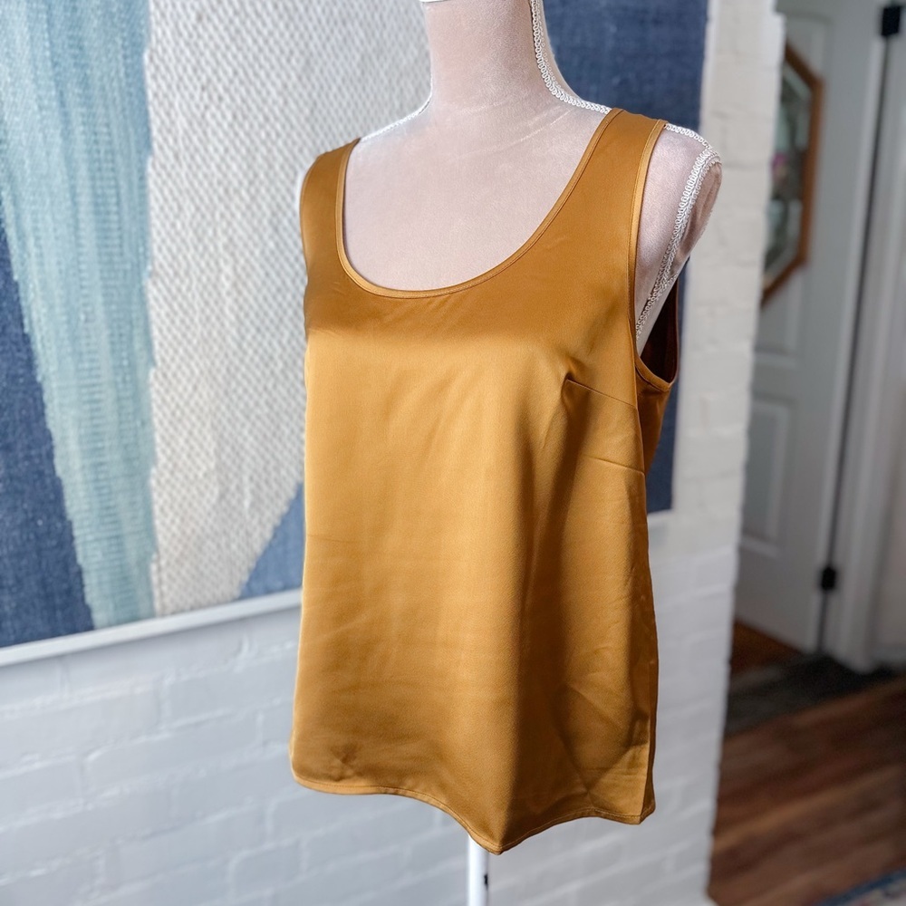NWT J. Crew Satin Tank Top in Gold/Bronze